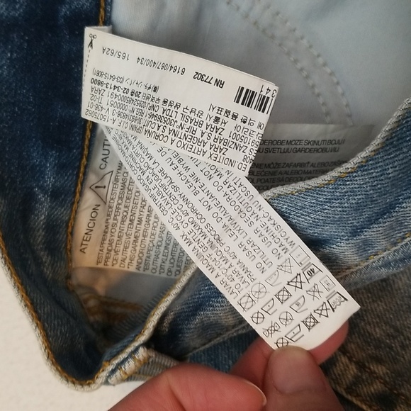 NWT Zara Light Blue Cutoff Denim Shorts - Picture 4 of 4